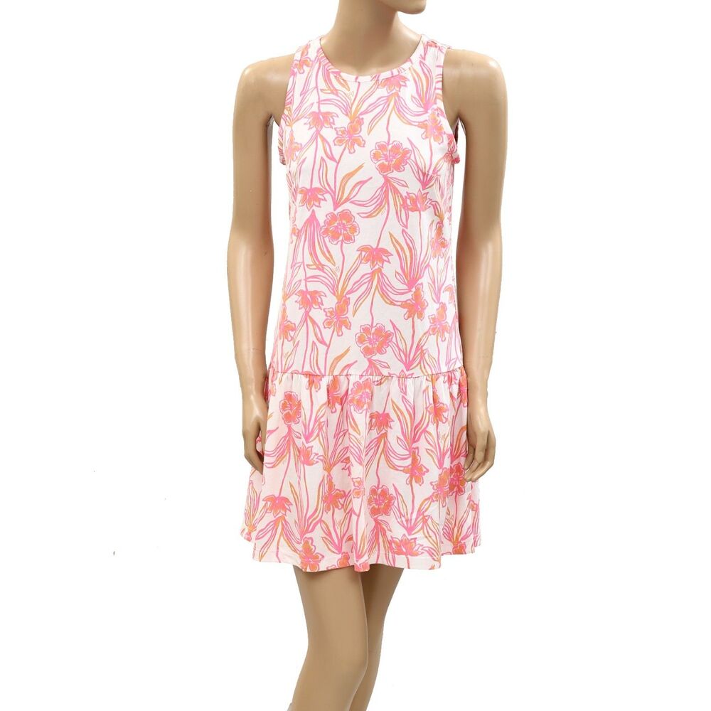 Lilly Pulitzer Dixi Mini Swing Dress Floral Print Beach Cotton Pink XS 287909 - Picture 2 of 6